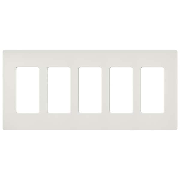 Lutron Claro 5 Gang Wall Plate for Decorator/Rocker Switches, Satin, Lunar Gray (SC-5-LG) (1-Pack)