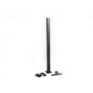 Contemporary 1-7/8 in. x 1-7/8 in. x 43 in. Powder Coated Aluminum Welded Post Kit - Charcoal Gray Fine Texture