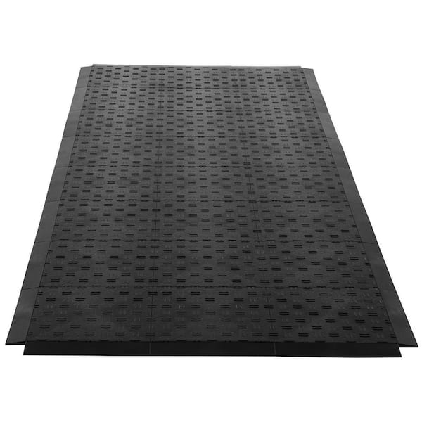 Male Garage Floors Transition Edge Kit, 15 Pieces Sturdy PP Interlocking Modular Garage Floor Edging Slip-Resistant