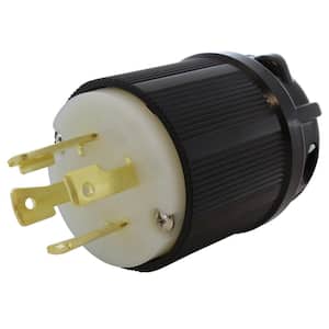 NEMA L16-30P 3-Phase 30A 480V 4-Prong Locking Male Plug in Black with UL, C-UL Approval