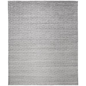 Savona Light Silver 10 ft. x 14 ft. High-low Cotton Area Rug