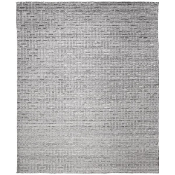 Weave & Wander Savona Light Silver 10 ft. x 14 ft. High-low Cotton Area Rug