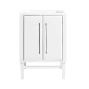 Mason 24 in. Bath Vanity Cabinet Only in White with Silver Trim