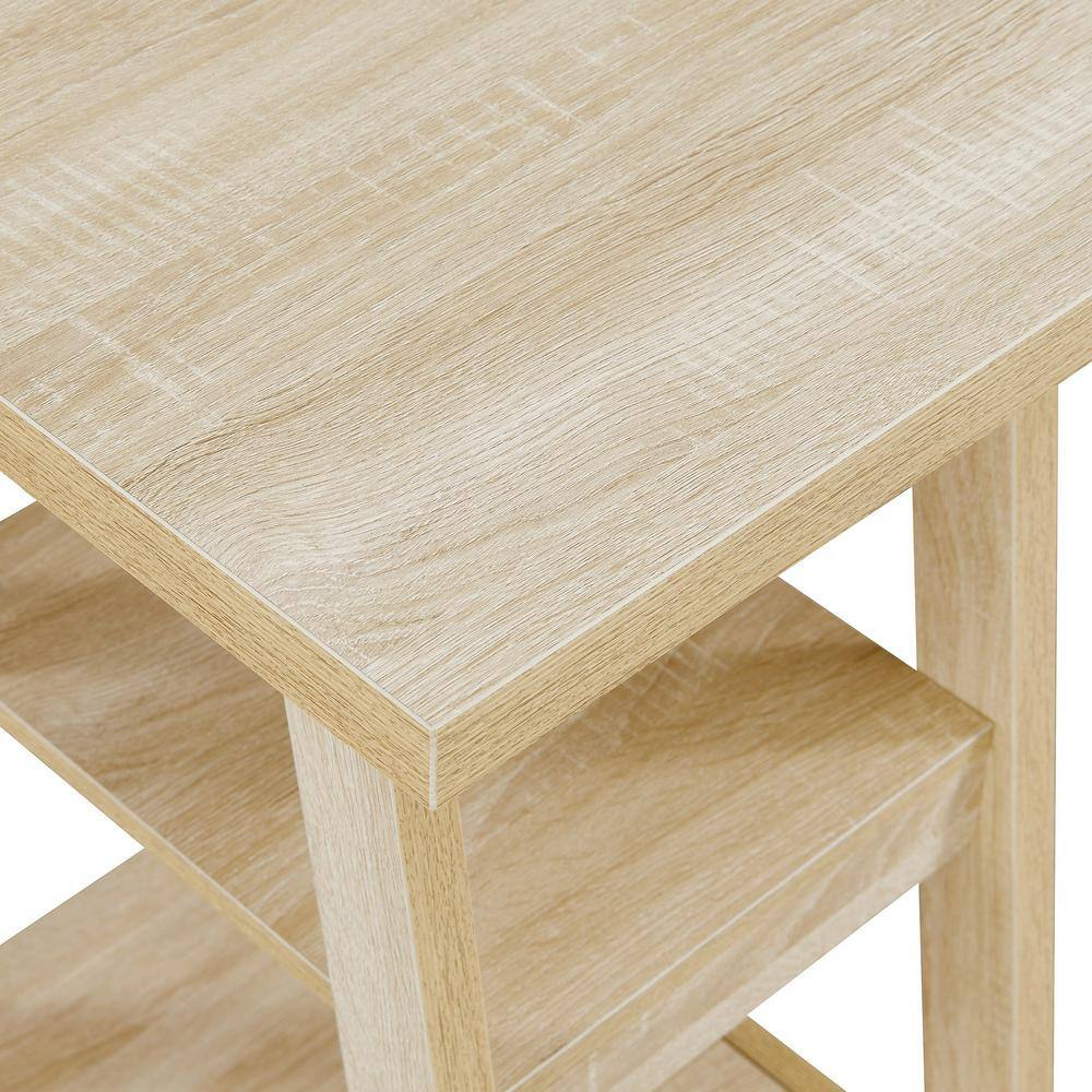 Weathered White 54" Double Trestle Desk with Shelves