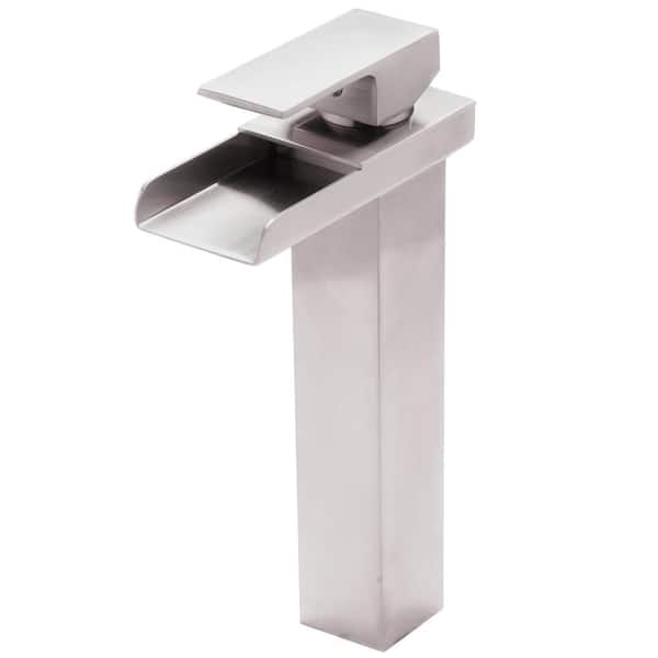 Novatto Crave Modern Single-Hole Single-Handle Bathroom Faucet in Brushed Nickel