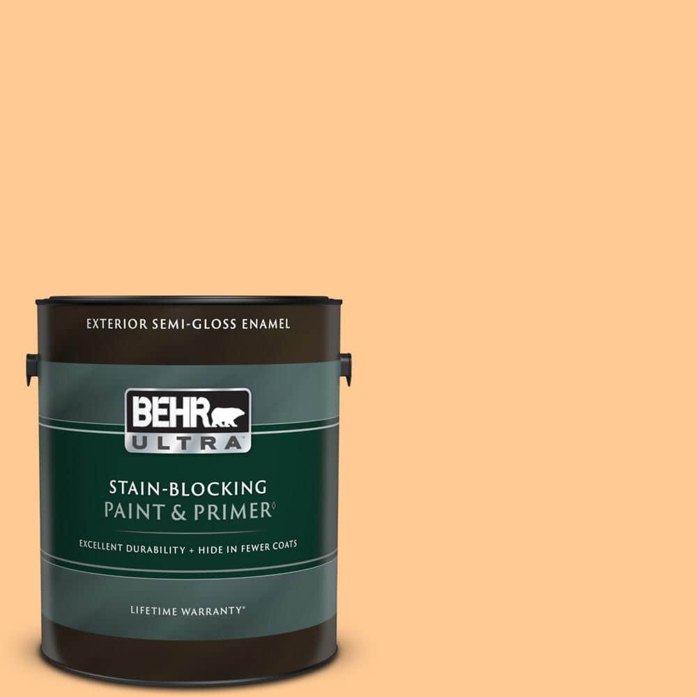 BEHR ULTRA 1 gal. 280B4 Apricot Light SemiGloss Enamel Exterior