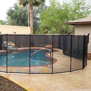 5 ft. x 12 ft. Pool Safety Fence for In Gound Swimming Pool in Black Mesh Fence