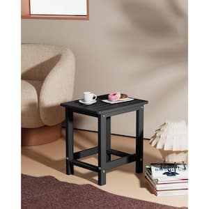 16.73 in. H Black Square Single Layer Plastic Adirondack Outdoor Patio Side Table