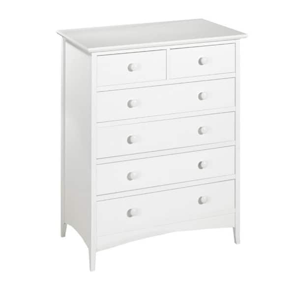 Home Decorators Collection Hawthorne 37 in. W White 6-Drawer Chest