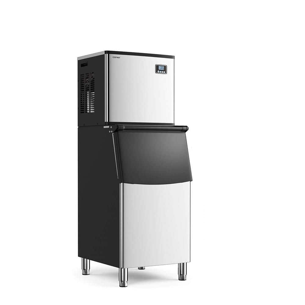 22.8 in. Width 418 lb. 24H Commercial Freestanding Ice Maker in Black with 200 lbs. Storage Bin