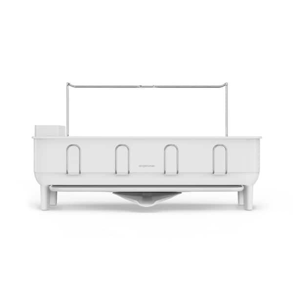 Reviews for simplehuman Steel Frame Dish Rack with Wine Glass Holder, White  Steel