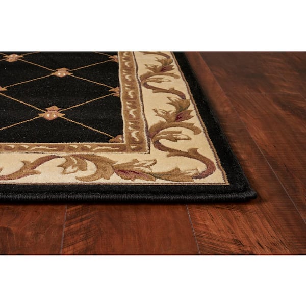 Victorian Black 9 ft. x 13 ft. Area Rug