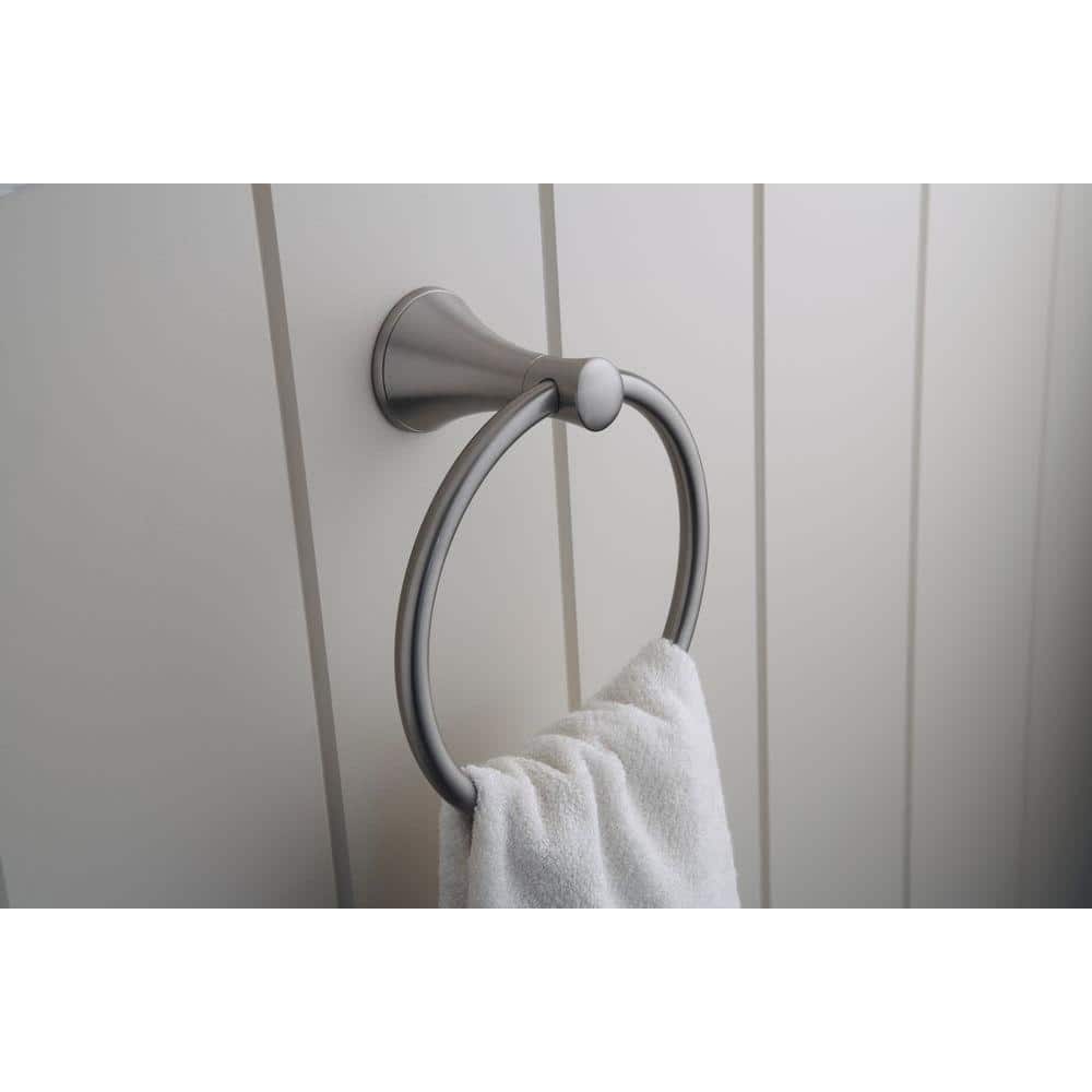 Vibrant Brushed Nickel Wall Mounted Towel Ring