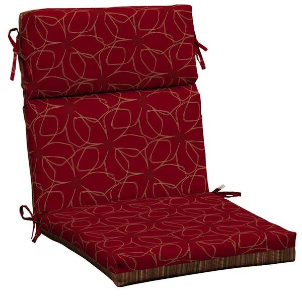 Hampton Bay Chili Stitch Outdoor Dining Chair Cushion-DISCONTINUED