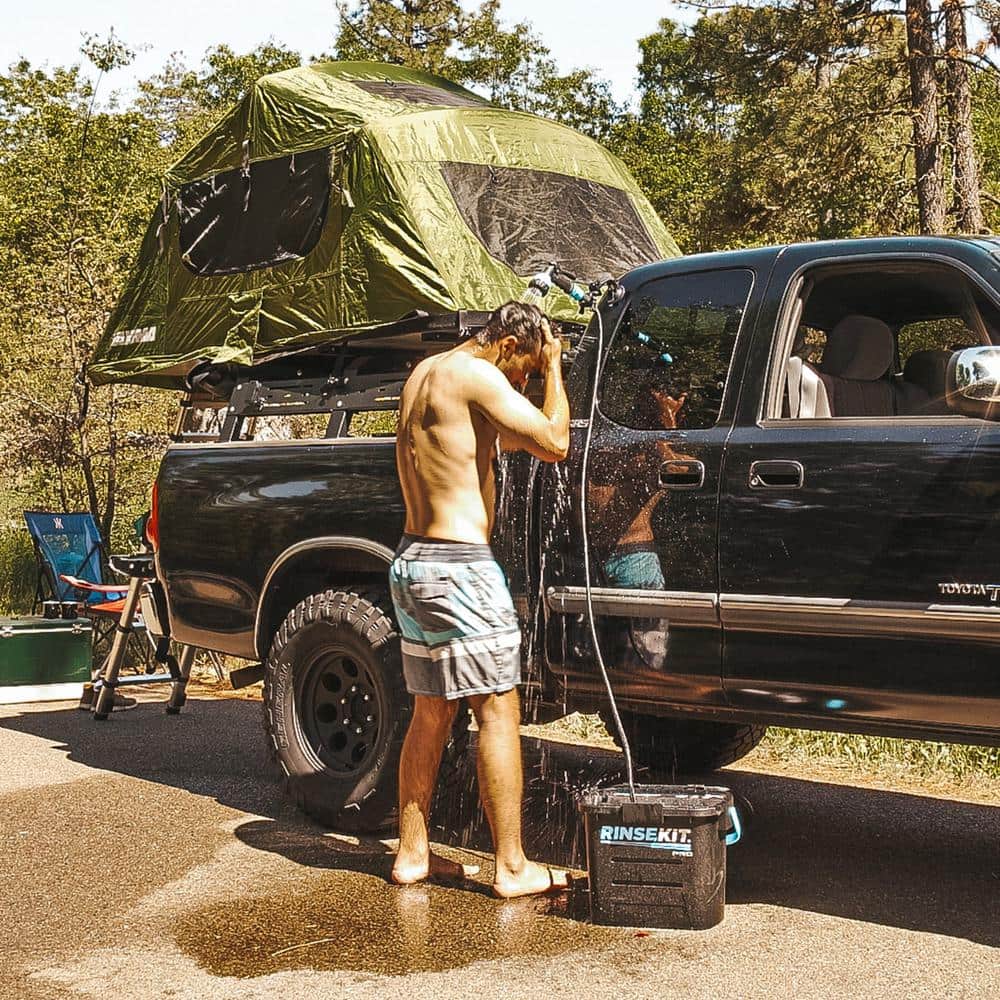 Black and Blue Portable Pressurized Outdoor Shower