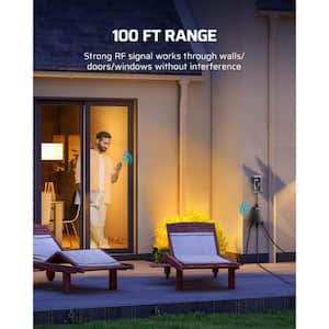 Outdoor Wireless Remote Control Outlet with 3 Grounded Outlets for String Lights