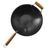 KENMORE Large 14 in. Black Carbon Steel Non-Stick Gas Wok with Wook Handles  985114030M - The Home Depot