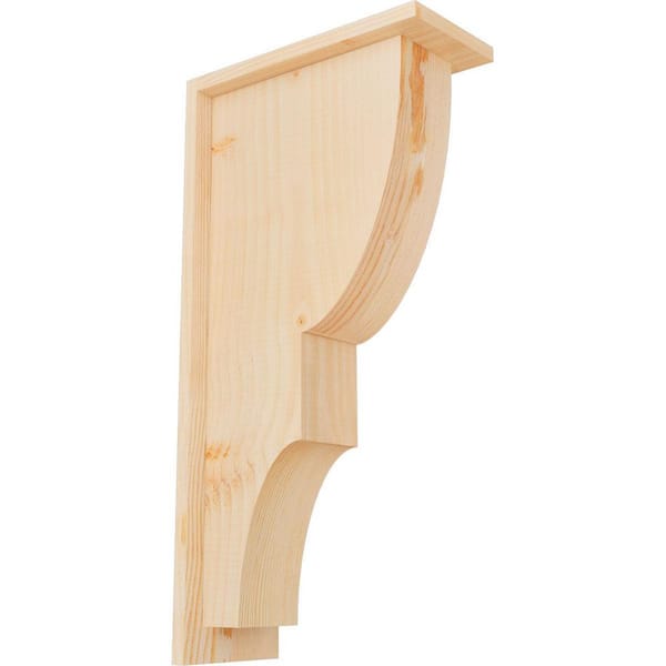 Ekena Millwork 5-1/2 in. x 12 in. x 24 in. Douglas Fir Ridgewood Smooth Corbel with Backplate