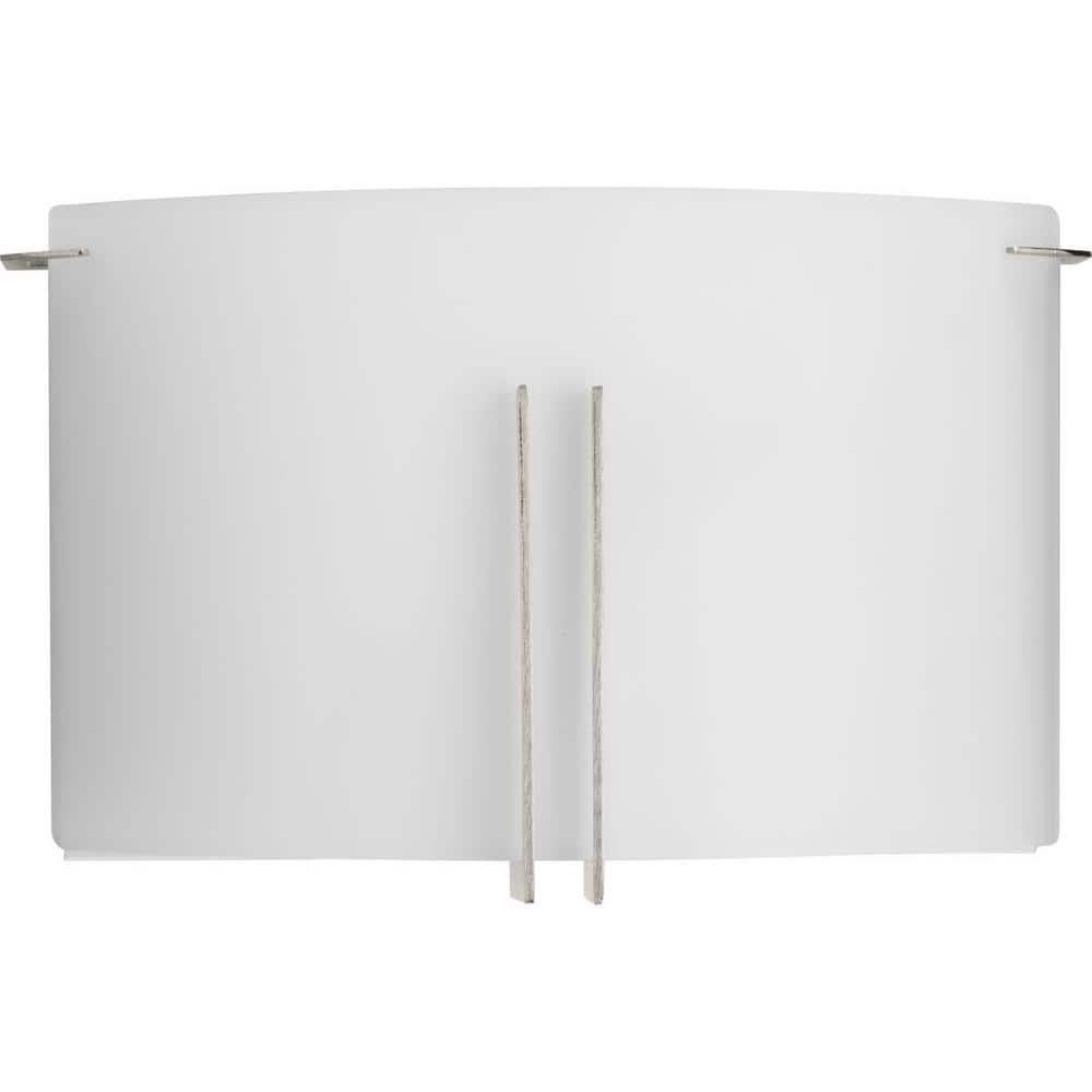 Modern Brushed Nickel 12" Two-Light Wall Sconce with Etched Glass