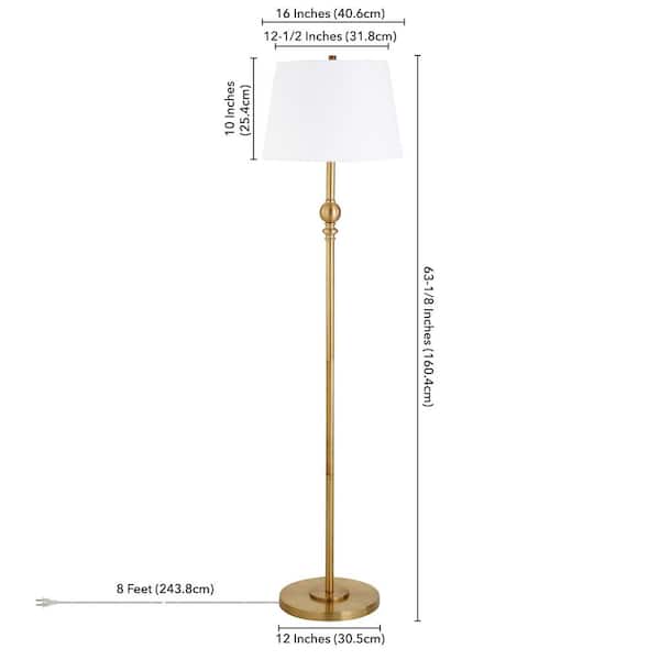 Meyer Cross Tucker 62 In Brass Floor, What Size Harp For Floor Lamp