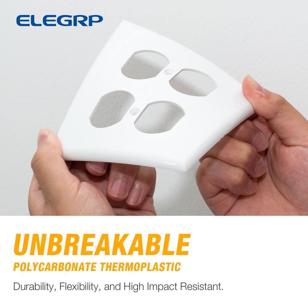 White Plastic 2-Gang Duplex Outlet Wall Plate Set