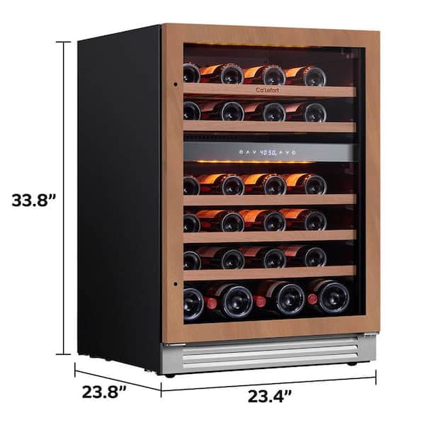 24 in. Dual Zone 52-Bottle Built-In Panel Ready Wine Cooler Panel Ready Refrigerator in Stainless Steel (Right-Hinged)