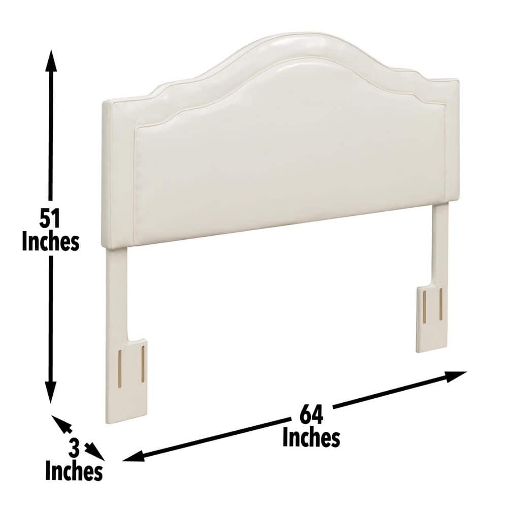 Cream Faux Leather Tufted Full/Queen Upholstered Headboard