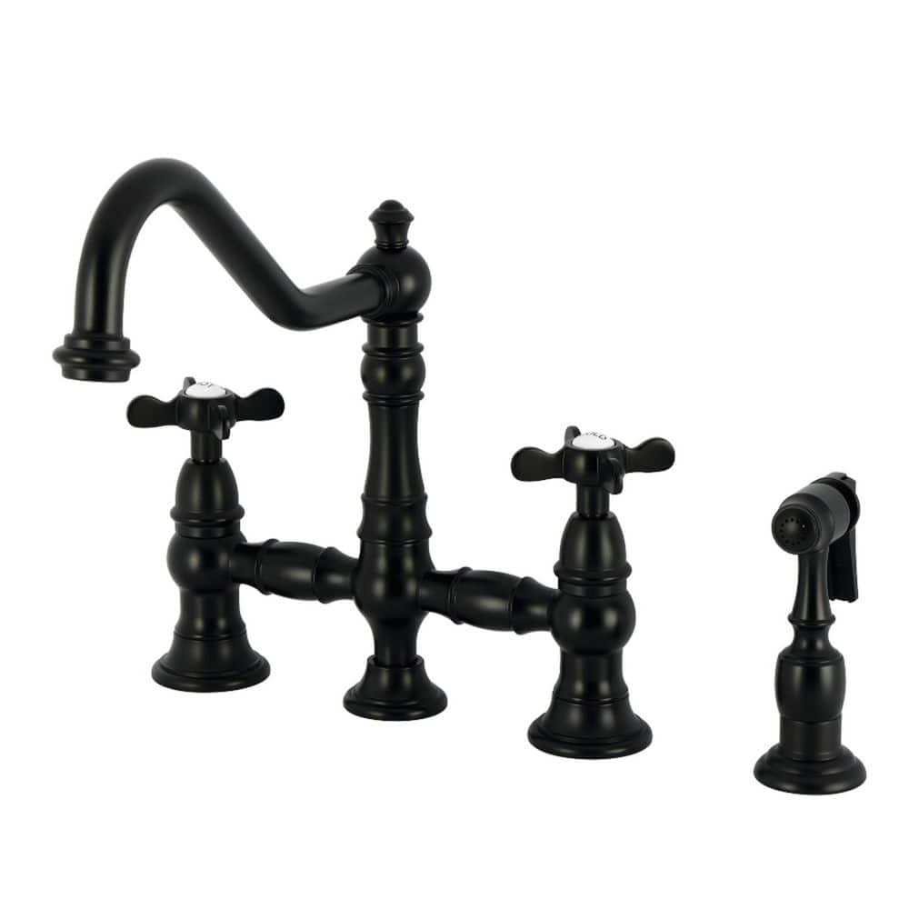 Essex 2-Handle Bridge Kitchen Faucet in Matte Black price history on PriceWatchPro