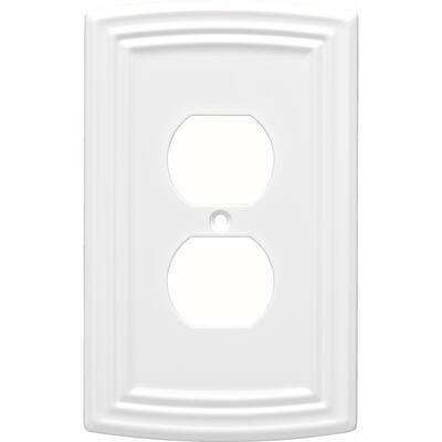 White 1-Gang Duplex Outlet Wall Plate (1-Pack)