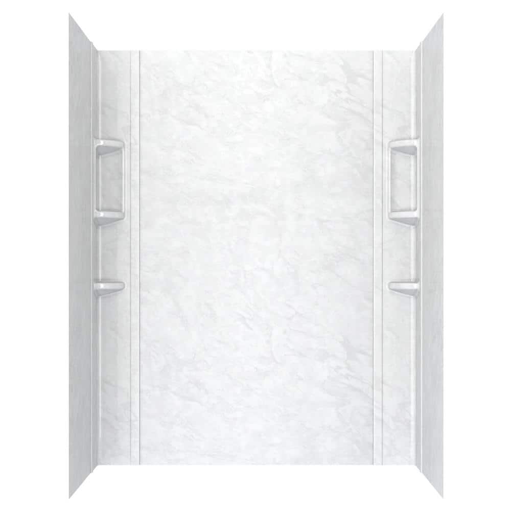 American Standard Ovation 32 in. x 60 in. x 72 in. 5-Piece Glue-Up Alcove Shower Wall Set in White Marble -  2968SWT60.252