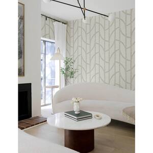 Harlow Champagne Curved Contours Textured Non-pasted Paper Wallpaper