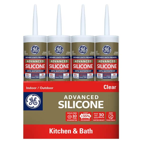 GE Advanced Silicone 2 10.1 oz. Clear Kitchen and Bath Caulk (12-Pack)