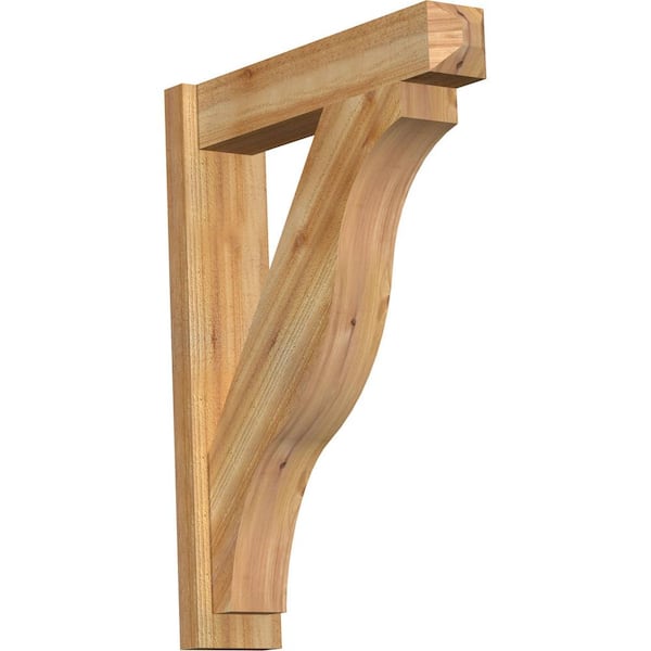 Ekena Millwork 6 in. x 34 in. x 26 in. Western Red Cedar Fuston Craftsman Rough Sawn Outlooker