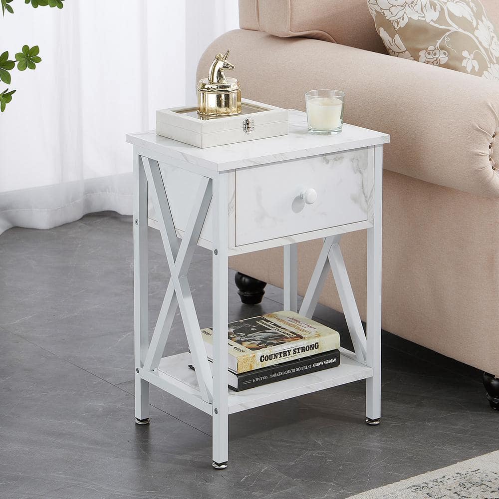 VECELO Versatile Nightstands X-Design Side End Table Night Stand ...