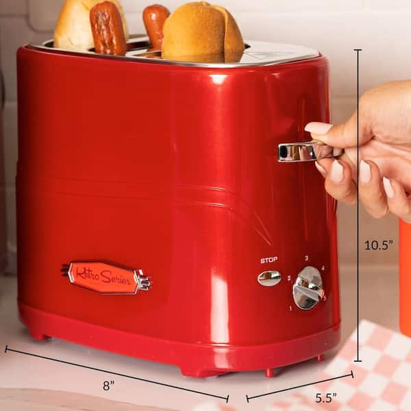 Nostalgia Pop Up 2 Hot Dog and Bun Toaster With Mini Tongs HDT600RETRORED The Home Depot