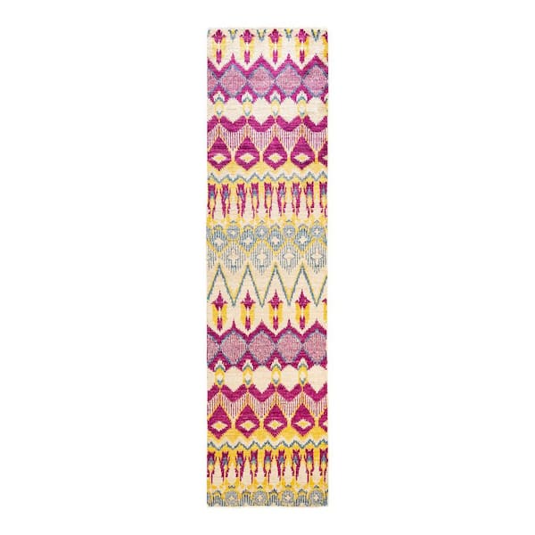Solo Rugs Modern One-of-a-Kind Contemporary Ivory 2 ft. 7 in. x 10 ft. 4 in. Oriental Area Rug