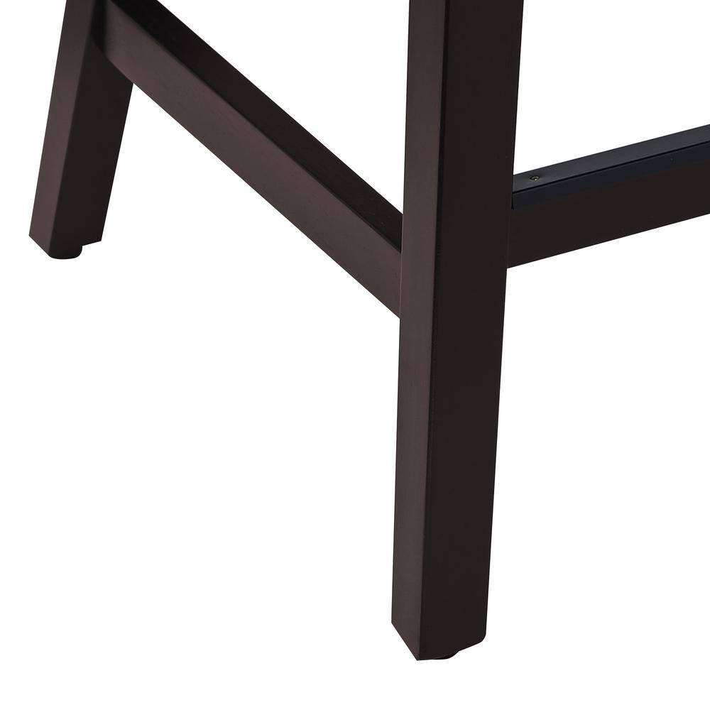 Black Faux Leather Swivel Counter Stools with Wood Frame, Set of 3