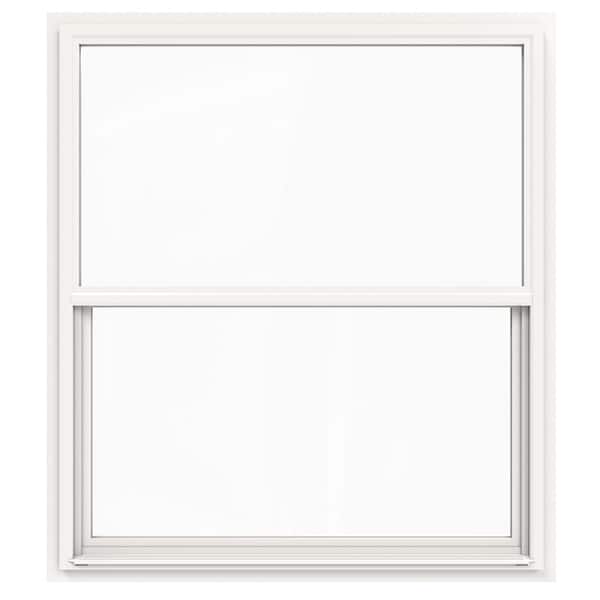 JELD-WEN 42 in. x 54 in. V-4500 Series White Single-Hung Vinyl Window with Fiberglass Mesh Screen