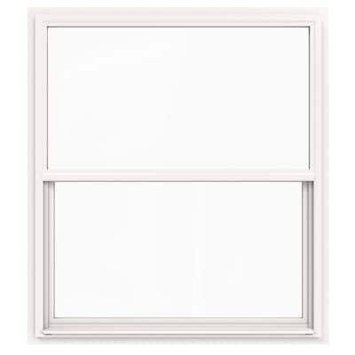 48 in. x 60 in. V-4500 Series White Single-Hung Vinyl Window with Fiberglass Mesh Screen