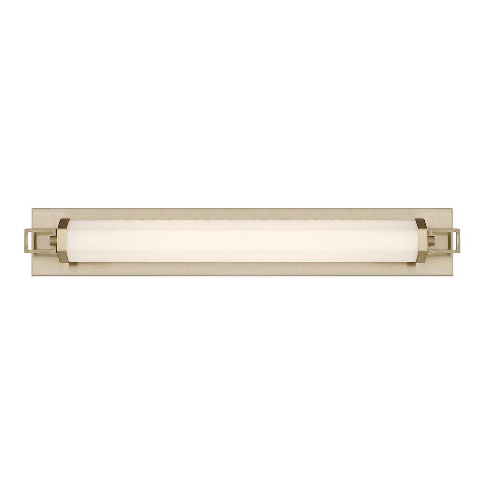 Parker 28 in. W x 4.5 in. H Noble Brass Integrated LED Bathroom Vanity Light price history on PriceWatchPro