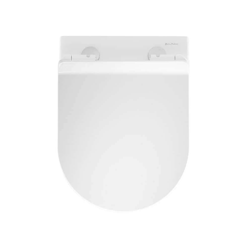 Monaco Glossy White Ceramic Wall-Hung Elongated Dual Flush Toilet