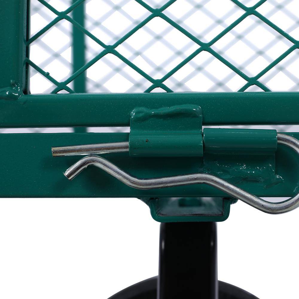 Green Steel Mesh Heavy Duty Garden Wagon with Flat-Free Tires