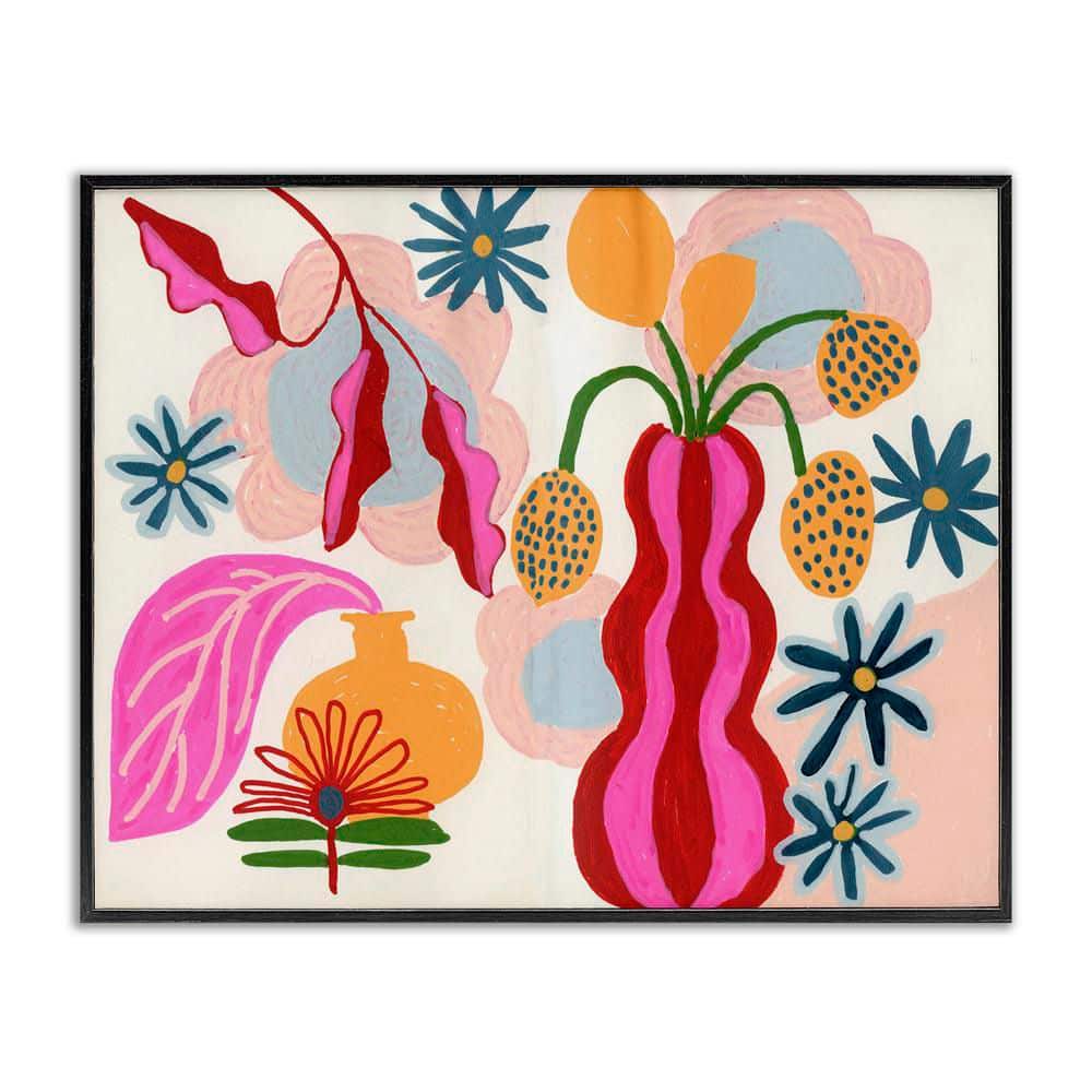 Eclectic Mod Flower Vases by Suzanne Allard Black Framed Nature Giclee Art Print 16 in. x 20 in. price history on PriceWatchPro