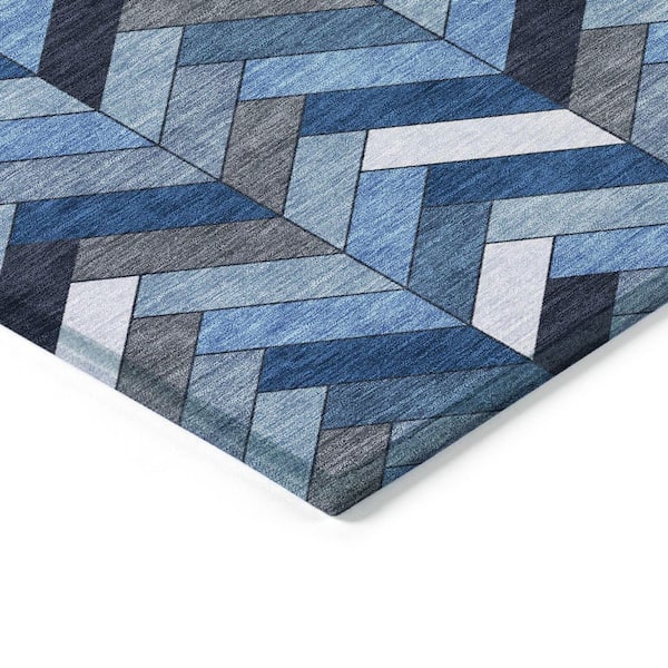 Chantille Machine Washable Indoor/Outdoor Abstract ACN2296 Blue 3 ft. x 5 ft. Area Rug