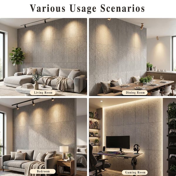 XRAMFY 0.8 in. x 2 ft. x 3.9 ft. Light Gray 3D Faux Stone Texture