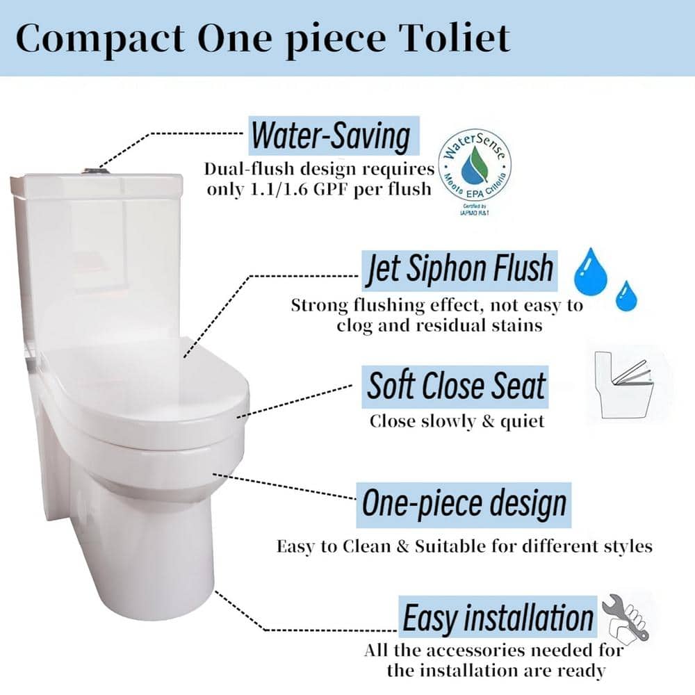 Glossy White Ceramic Dual Flush Elongated Toilet