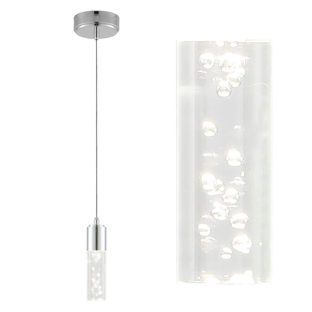 Bolha 4.75" Chrome Acrylic LED Pendant Light
