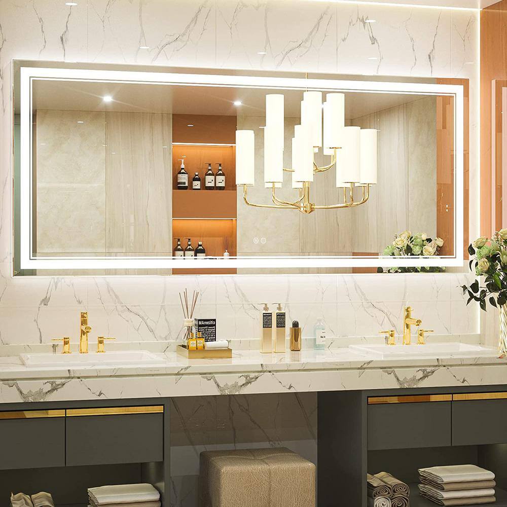 Apmir 72 in. W x 32 in. H Large Rectangular Frameless Front LED Lights