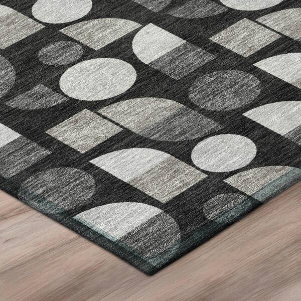 Chantille Machine Washable Indoor/Outdoor Abstract ACN2921 Black 10 ft. x 14 ft. Area Rug