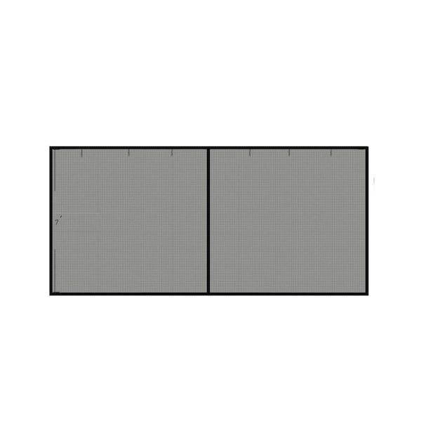16 ft. x 7 ft. Black Garage Door Screen Magnetic Closure Fiberglass Mesh